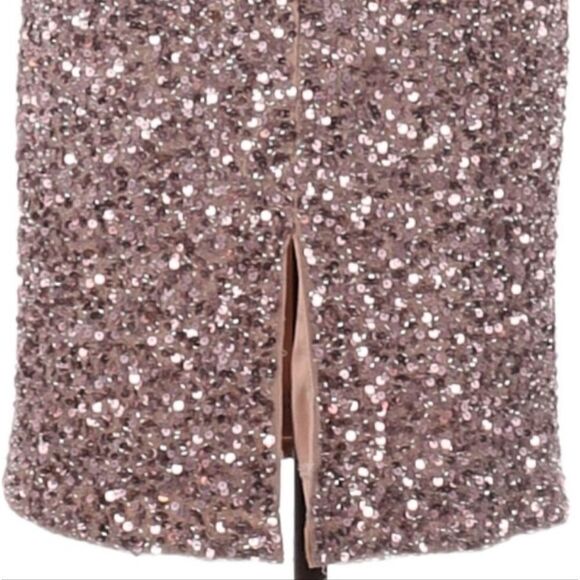 Mac Duggal Sequins Rose Gold Sleeveless Sheath Dress Sz 0 - Picture 8 of 16